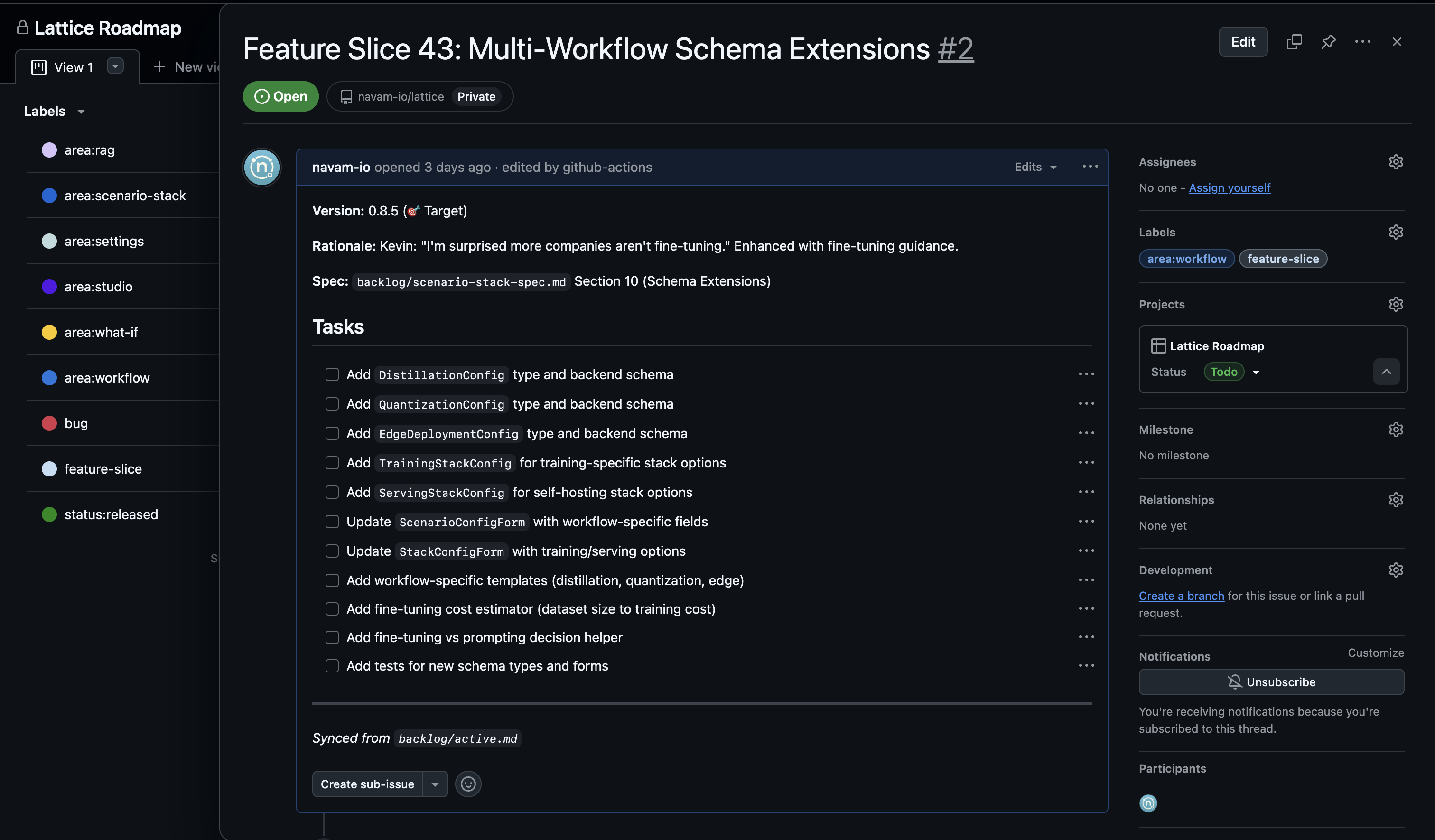 Feature Slice Detail View
