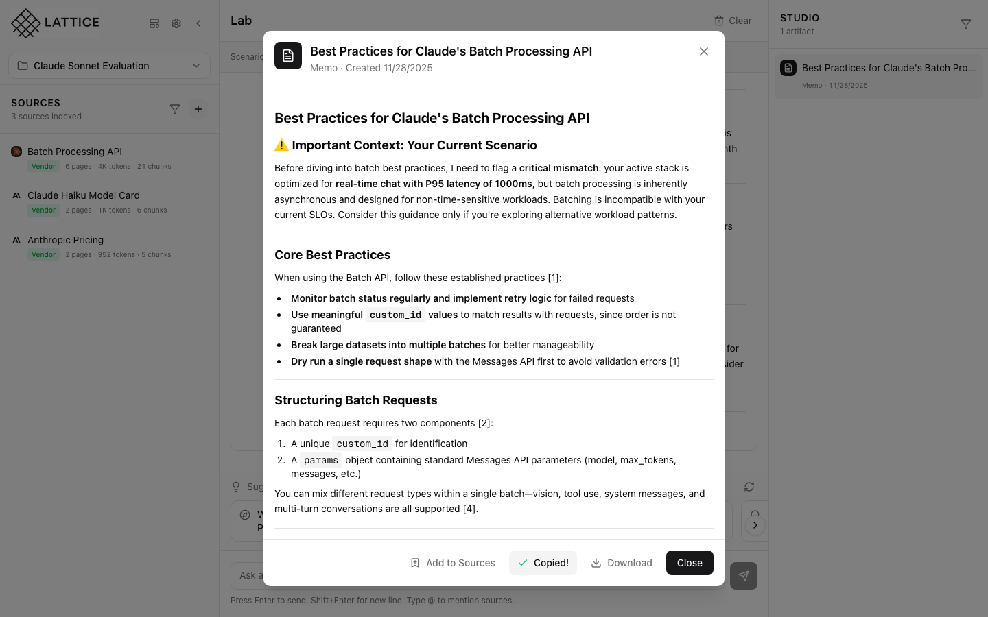 Different artifact types in Lattice