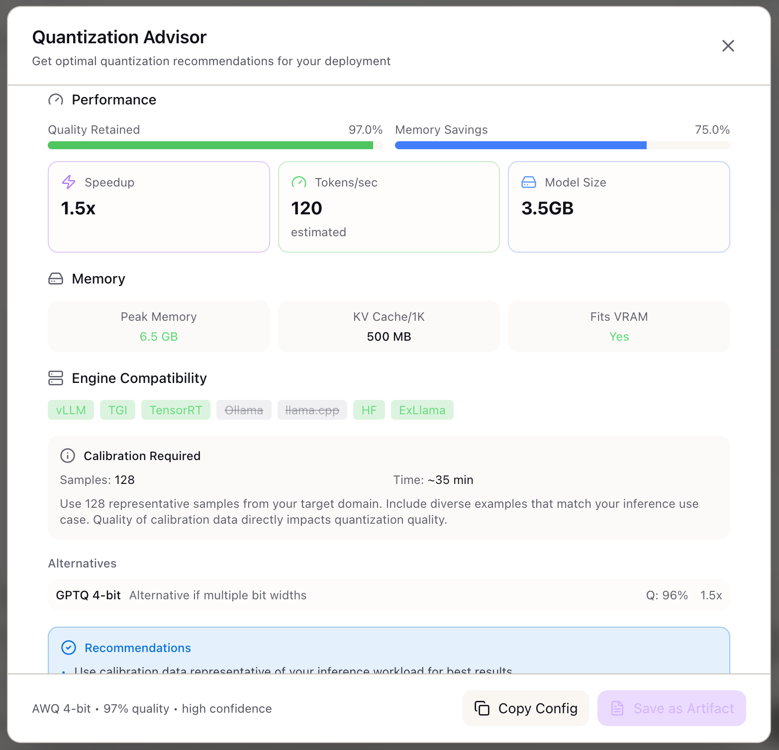 Quantization Advisor advanced features